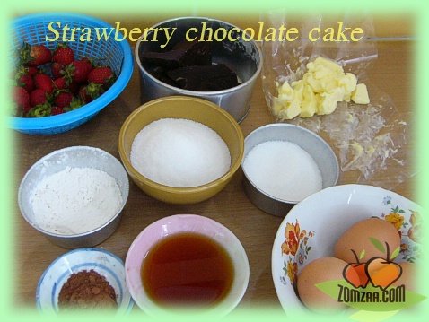 วิธีทำStrawberry  Chocolate Cakeขั้นตอนที่ 01